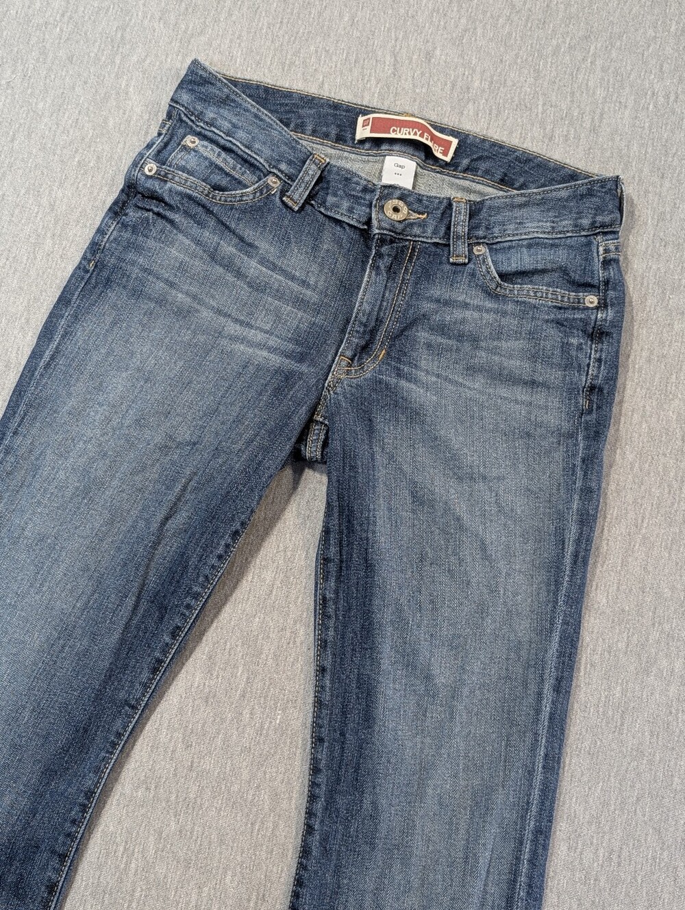 Gap 1969 Curvy Flare Jeans Women's 2R Blue Flap Pockets